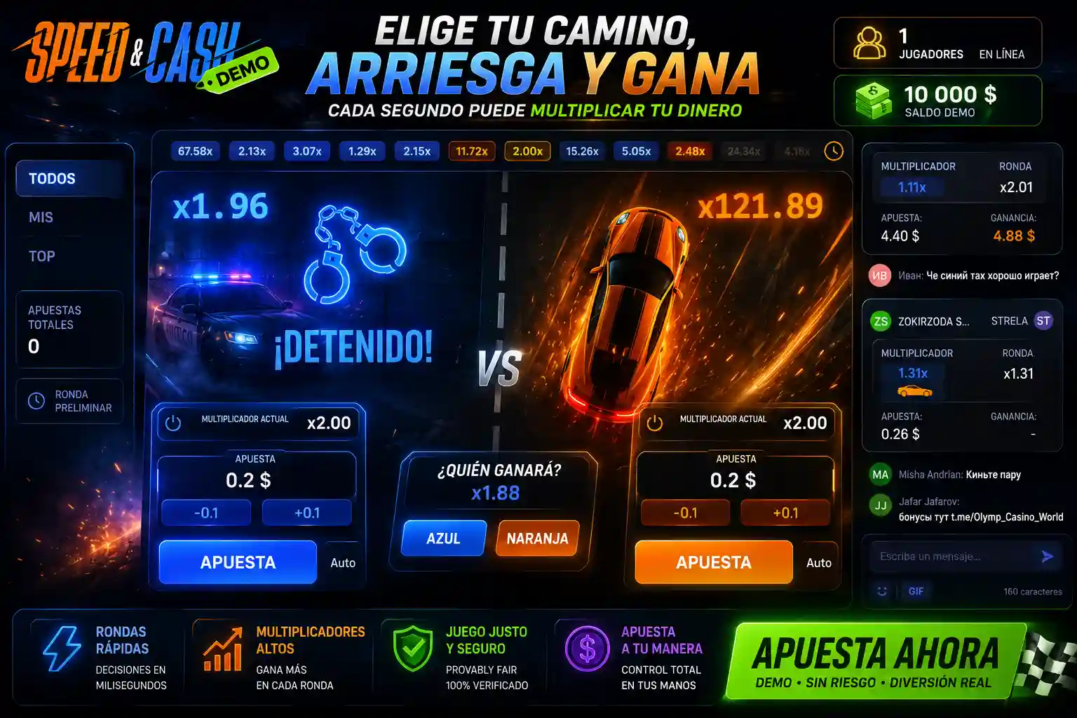 Juego Speed & Cash 1win Argentina