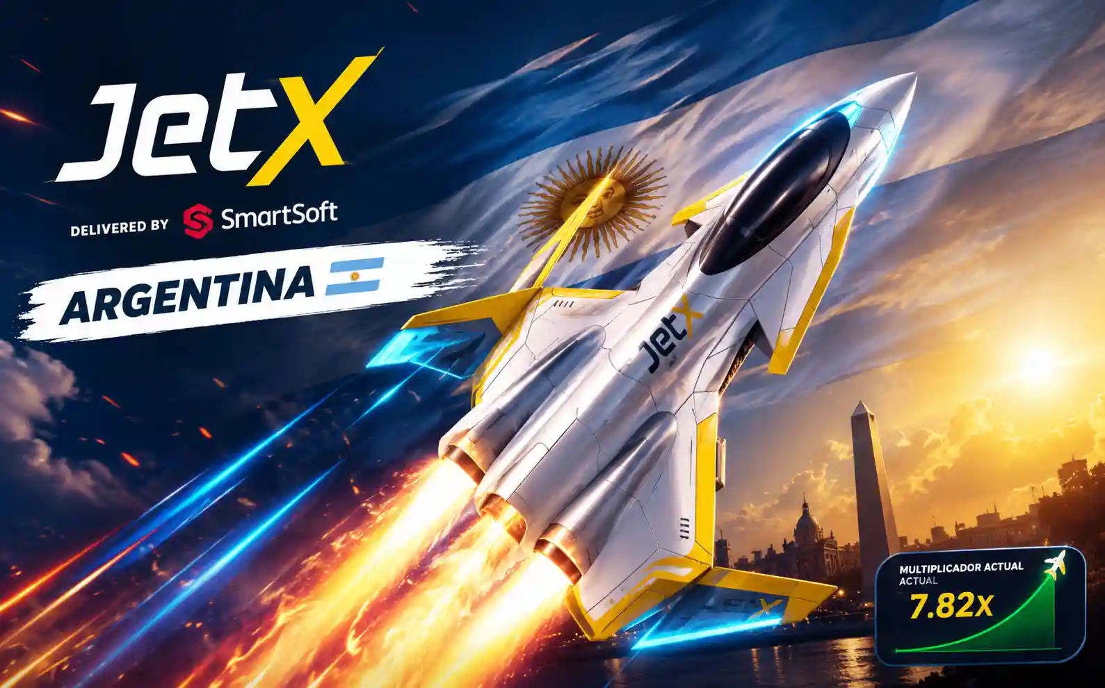 JetX — juego crash con multiplicador de SmartSoft Gaming para Argentina
