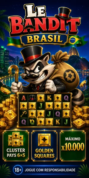 Le Bandit no Brasil: slot 6×5 com Golden Squares e x10.000