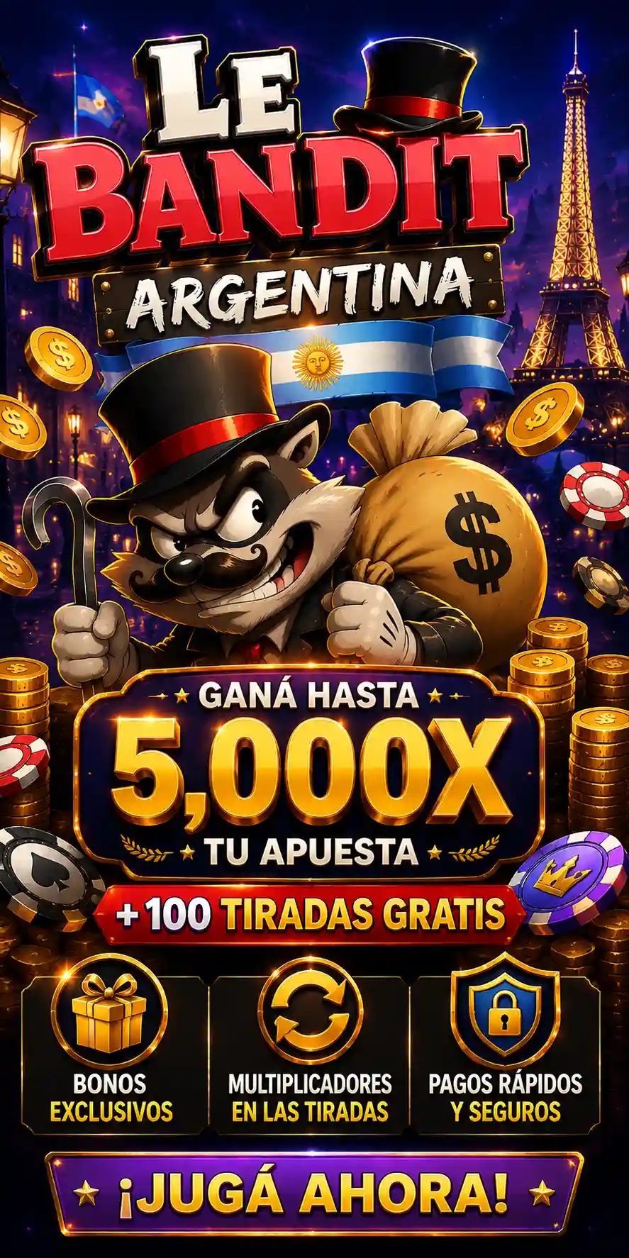 Le Bandit en Argentina: guía completa del slot de Hacksaw Gaming