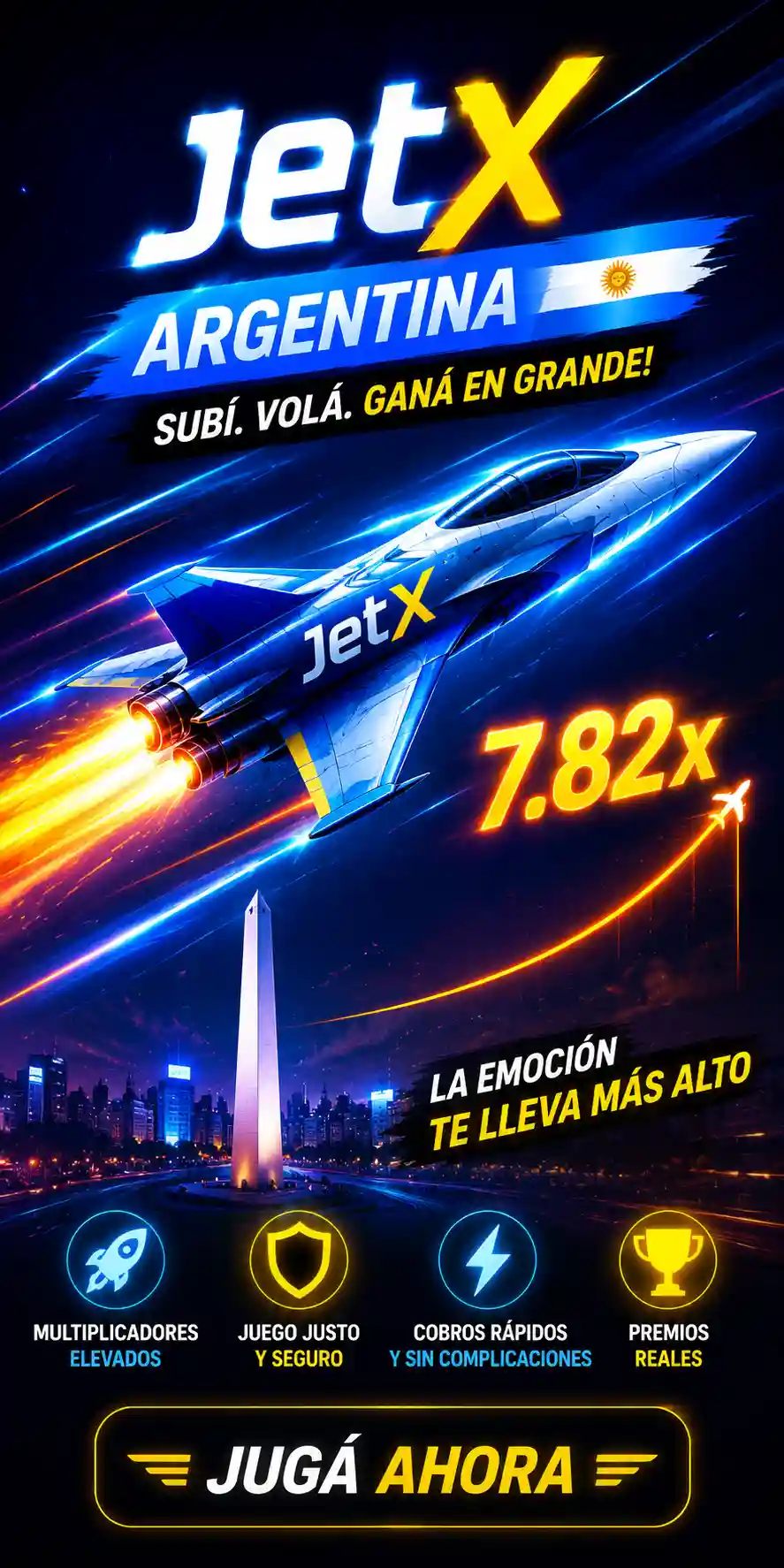 JetX — juego crash con multiplicador de SmartSoft Gaming para Argentina