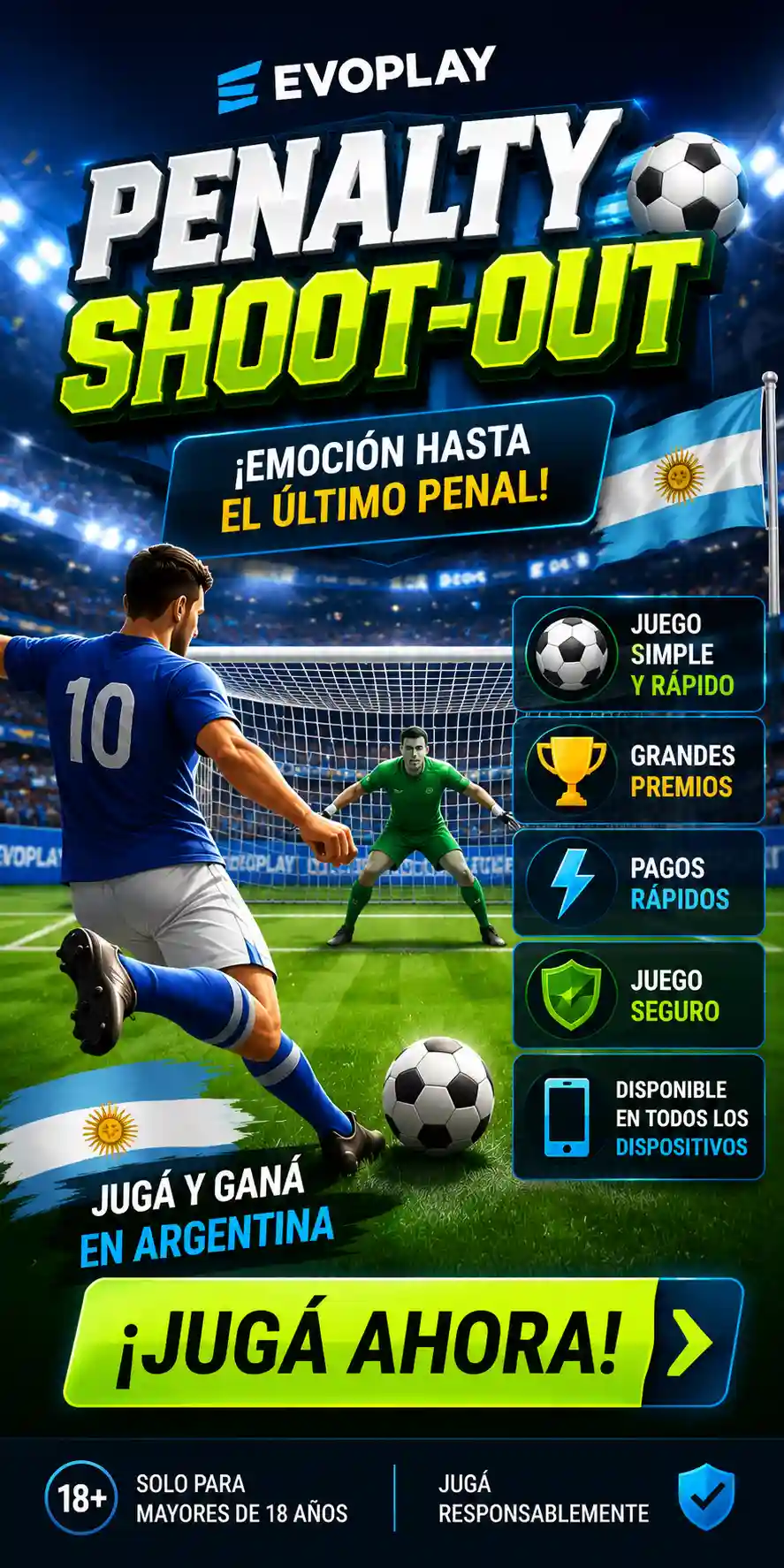 Penalty Shoot-out de Evoplay: reseña para Argentina