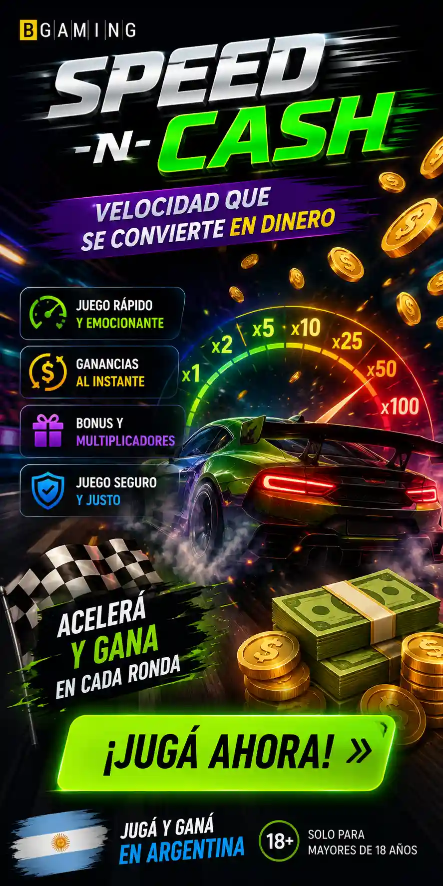 Speed-n-Cash de 1win Games: reseña para Argentina
