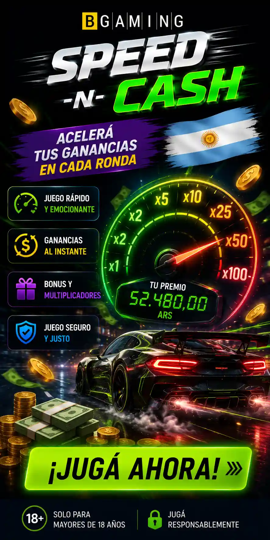 Speed-n-Cash de 1win Games: reseña para Argentina